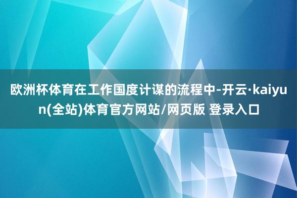 欧洲杯体育在工作国度计谋的流程中-开云·kaiyun(全站)体育官方网站/网页版 登录入口