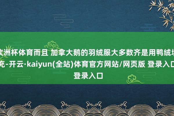 欧洲杯体育而且 加拿大鹅的羽绒服大多数齐是用鸭绒填充-开云·kaiyun(全站)体育官方网站/网页版 登录入口