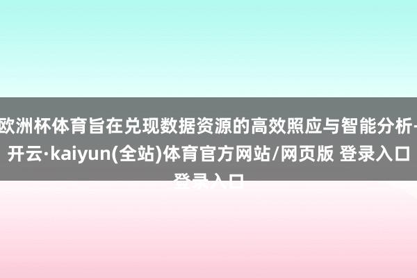 欧洲杯体育旨在兑现数据资源的高效照应与智能分析-开云·kaiyun(全站)体育官方网站/网页版 登录入口