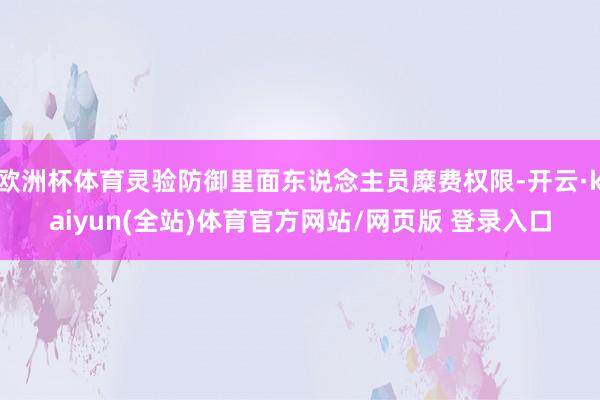 欧洲杯体育灵验防御里面东说念主员糜费权限-开云·kaiyun(全站)体育官方网站/网页版 登录入口