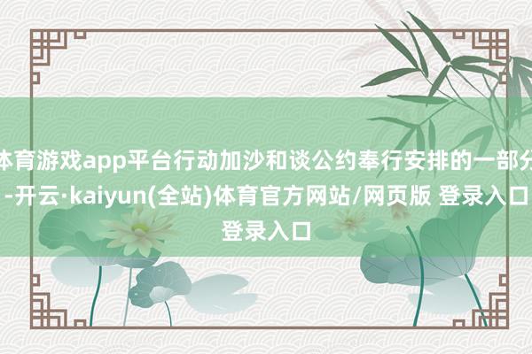 体育游戏app平台行动加沙和谈公约奉行安排的一部分-开云·kaiyun(全站)体育官方网站/网页版 登录入口