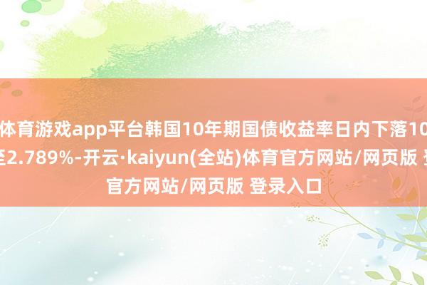 体育游戏app平台韩国10年期国债收益率日内下落10个基点至2.789%-开云·kaiyun(全站)体育官方网站/网页版 登录入口