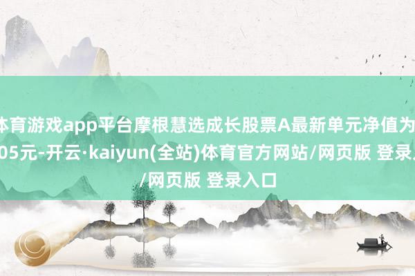 体育游戏app平台摩根慧选成长股票A最新单元净值为1.1305元-开云·kaiyun(全站)体育官方网站/网页版 登录入口