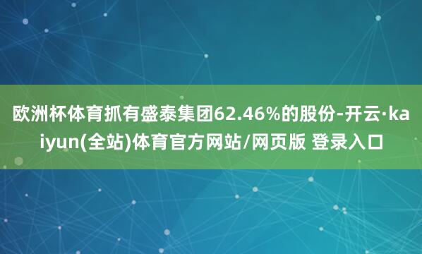 欧洲杯体育抓有盛泰集团62.46%的股份-开云·kaiyun(全站)体育官方网站/网页版 登录入口