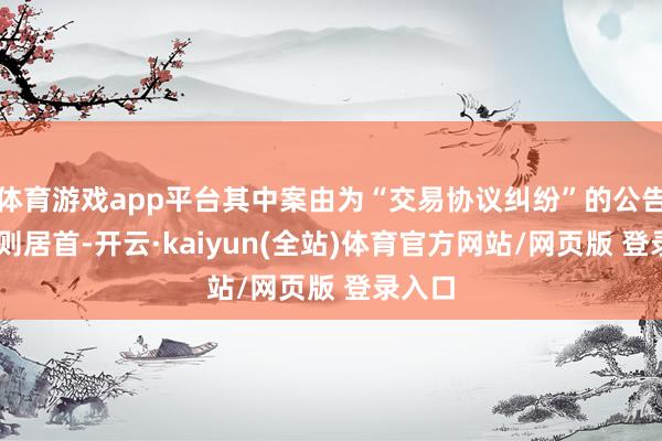 体育游戏app平台其中案由为“交易协议纠纷”的公告以11则居首-开云·kaiyun(全站)体育官方网站/网页版 登录入口