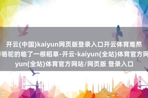 开云(中国)kaiyun网页版登录入口开云体育难熬的场景的确成了压垮骆驼的临了一根稻草-开云·kaiyun(全站)体育官方网站/网页版 登录入口