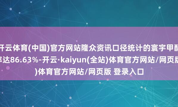 开云体育(中国)官方网站隆众资讯口径统计的寰宇甲醇安装开工率达86.63%-开云·kaiyun(全站)体育官方网站/网页版 登录入口