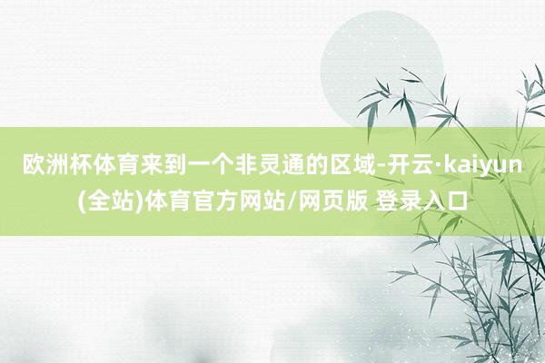 欧洲杯体育来到一个非灵通的区域-开云·kaiyun(全站)体育官方网站/网页版 登录入口